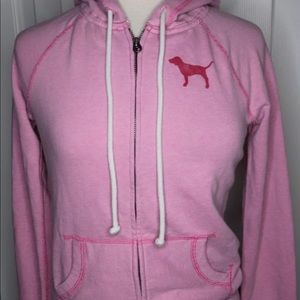 Victoria Secret Pink LOVE Hoodie JACKET Small VGUC